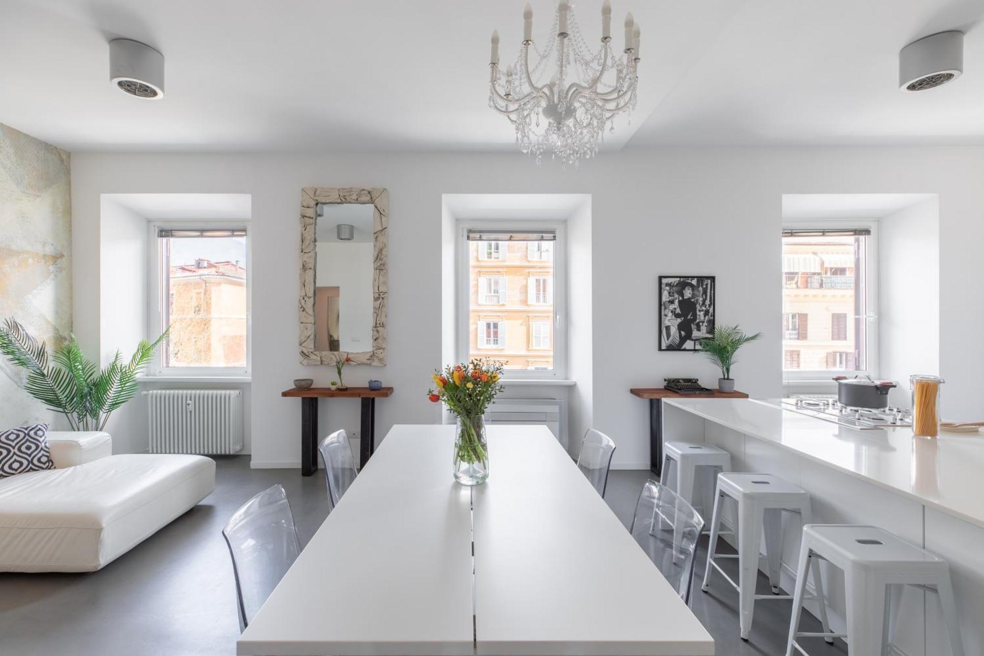 Apartamento Trastevere Modern 4br 4baths, Wifi, Ac, Custom Kitchen, Living